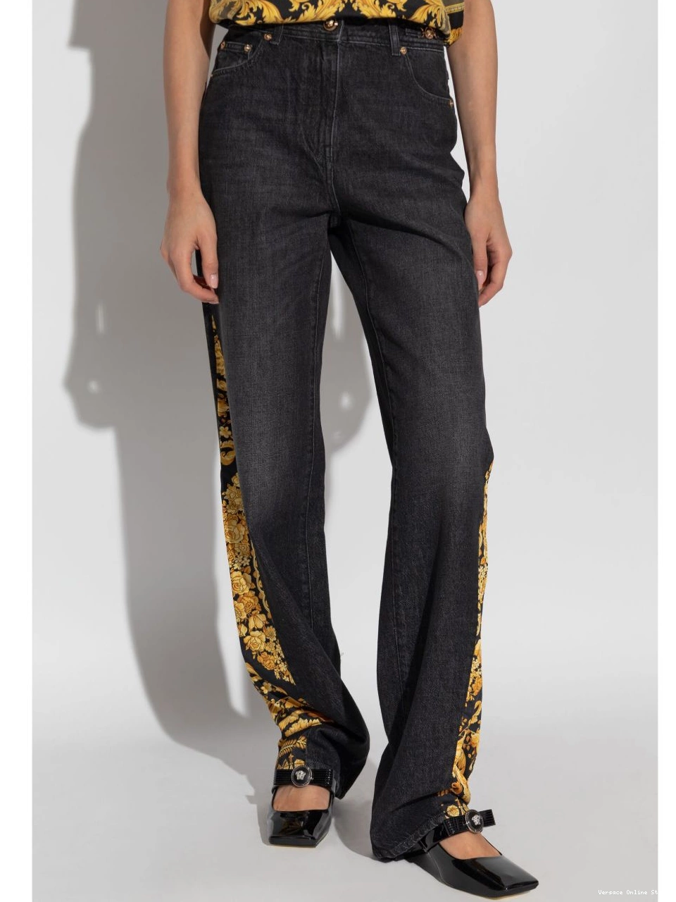 Cheap Women boyfriend Versace Barocco jeans 0718